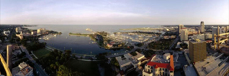 High angle view of buildings at the waterfront, Tampa Bay, Florida, USA