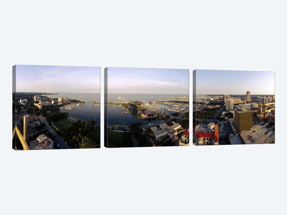 High angle view of buildings at the waterfront, Tampa Bay, Florida, USA by Panoramic Images 3-piece Canvas Art