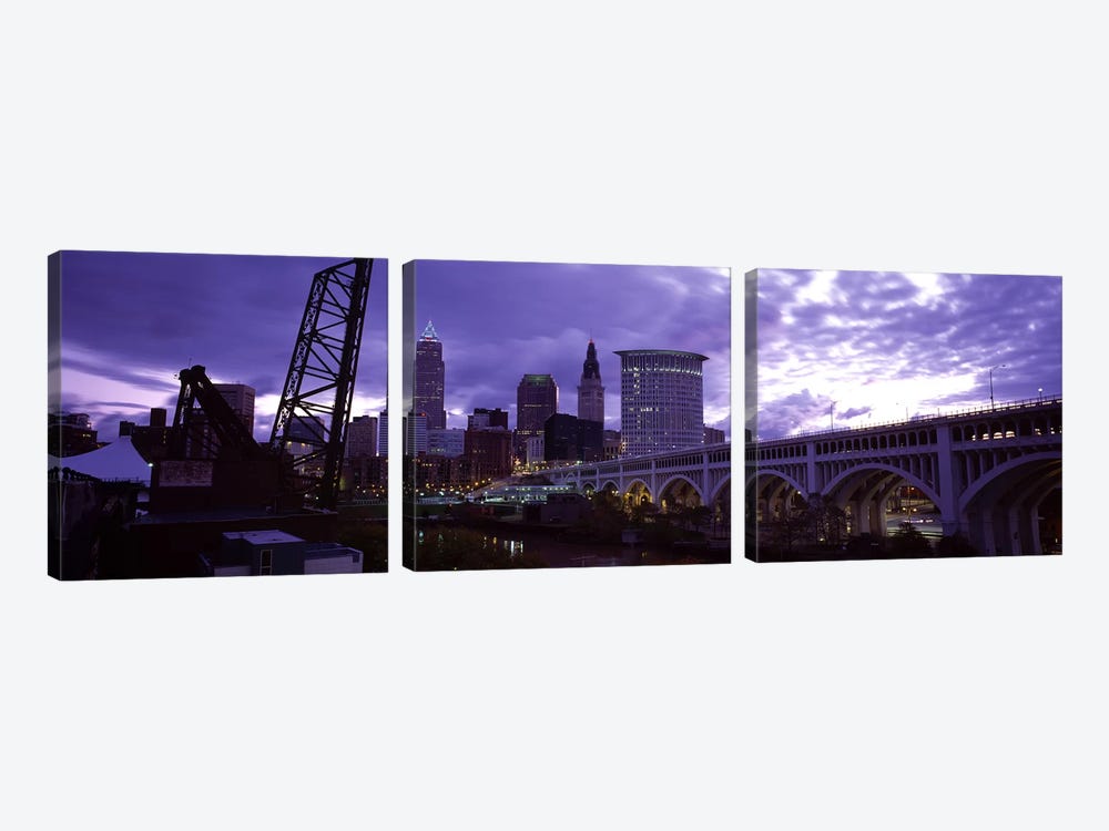 Bridge across a riverDetroit Avenue Bridge, Cleveland, Ohio, USA by Panoramic Images 3-piece Art Print