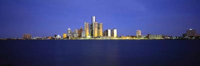 Buildings at waterfront, Detroit, Michigan, USA by Panoramic Images multi panel art