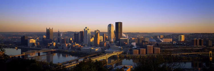 Buildings in a city at dawnPittsburgh, Pennsylvania, USA