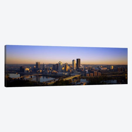 Buildings in a city at dawnPittsburgh, Pennsylvania, USA Canvas Print #PIM5971} by Panoramic Images Canvas Art