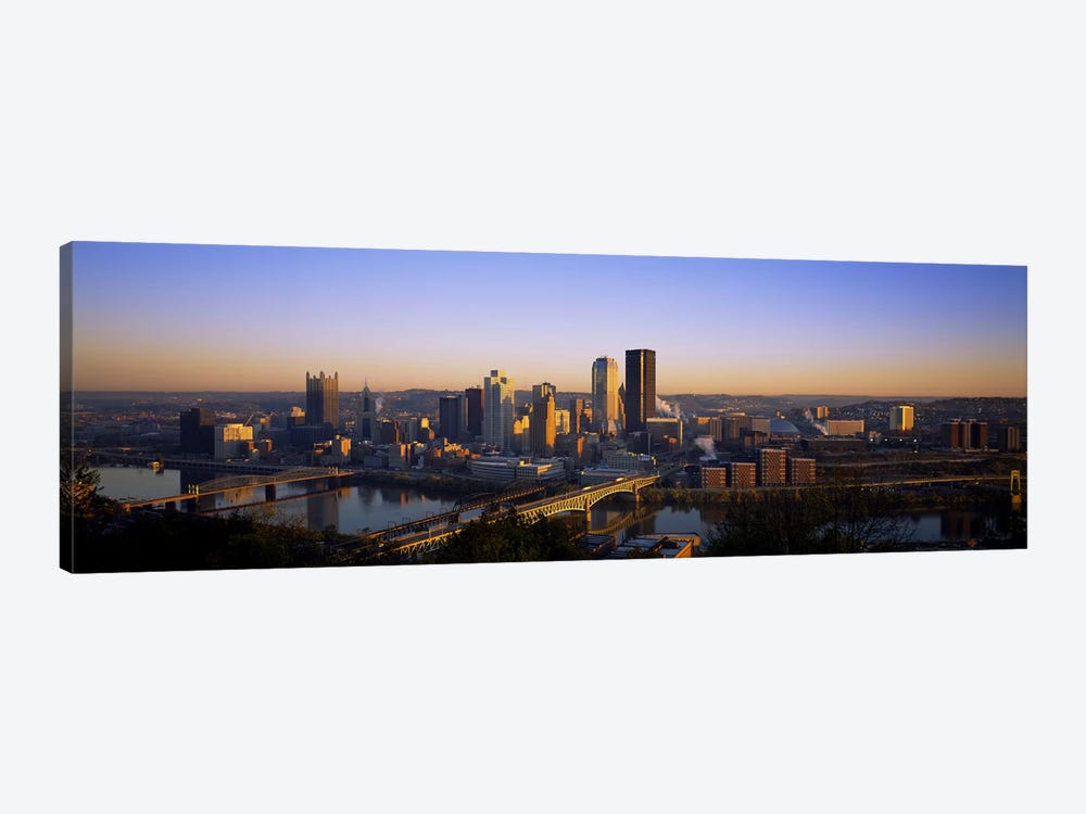 Buildings in a city at dawnPittsburgh, Pennsylvania, USA by Panoramic Images 1-piece Canvas Art