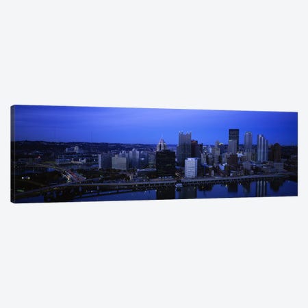 Buildings in a city at duskMonongahela River, Pittsburgh, Pennsylvania, USA Canvas Print #PIM5972} by Panoramic Images Canvas Artwork