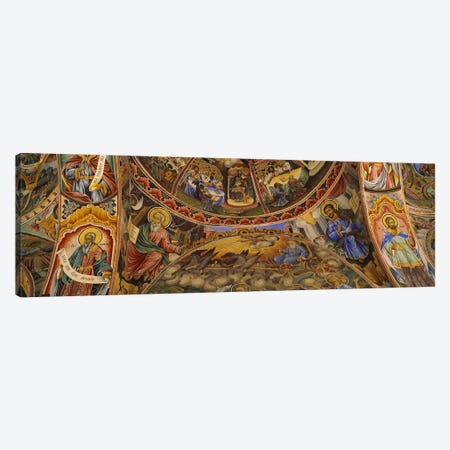 Low angle view of fresco on the ceiling of a monasteryRila Monastery, Bulgaria Canvas Print #PIM5981} by Panoramic Images Art Print