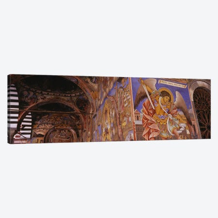 Low angle view of fresco on the walls of a monastery, Rila Monastery, Bulgaria Canvas Print #PIM5982} by Panoramic Images Canvas Art Print