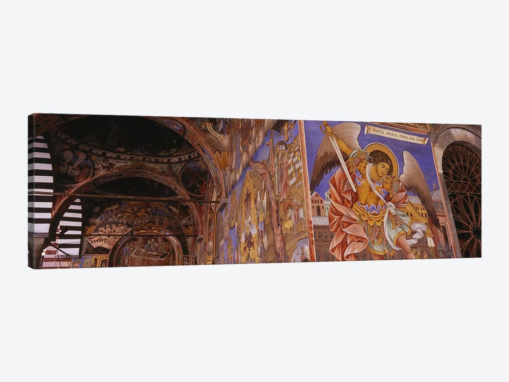 Low angle view of fresco on the walls of a monastery, Rila Monastery, Bulgaria by Panoramic Images 1-piece Canvas Wall Art