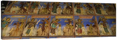 Low angle view of fresco on the walls of a monastery, Rila Monastery, Bulgaria #2 Canvas Art Print - Decorative Elements