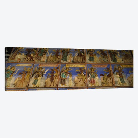 Low angle view of fresco on the walls of a monastery, Rila Monastery, Bulgaria #2 Canvas Print #PIM5983} by Panoramic Images Canvas Art Print