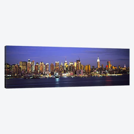 Illuminated Skyline, Manhattan, New York City, New York, USA Canvas Print #PIM5991} by Panoramic Images Canvas Art