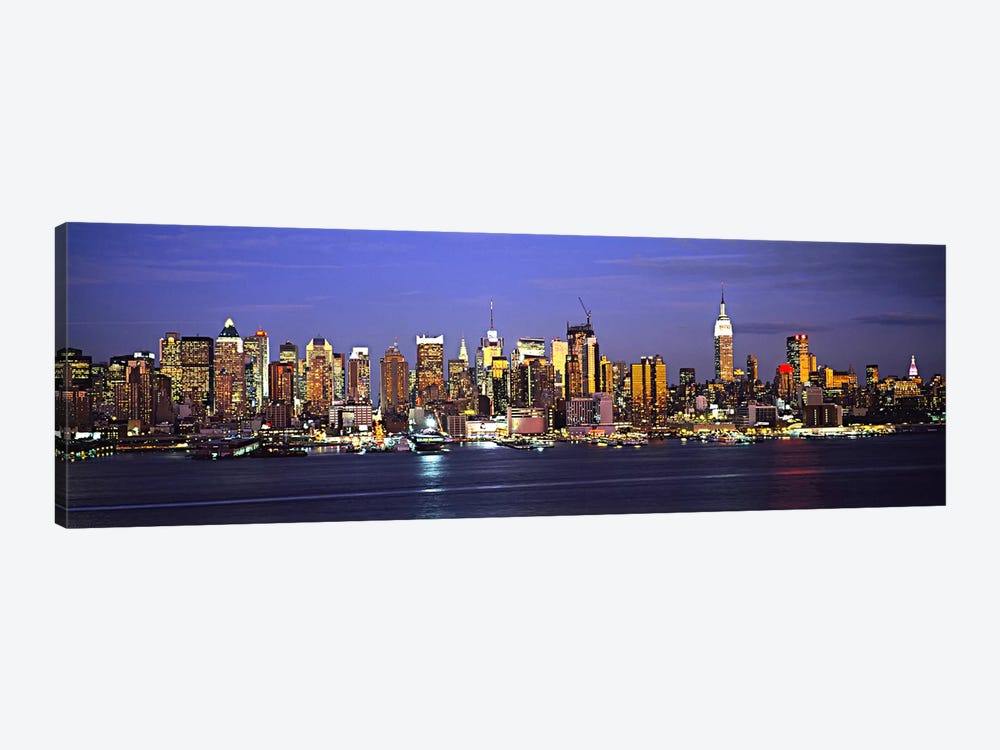 Illuminated Skyline, Manhattan, New York City, New York, USA by Panoramic Images 1-piece Canvas Artwork