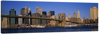 Brooklyn Bridge With Lower Manhattan' Skyline In The Background, New York City, New York, USA Canvas Art Print - Famous Bridges