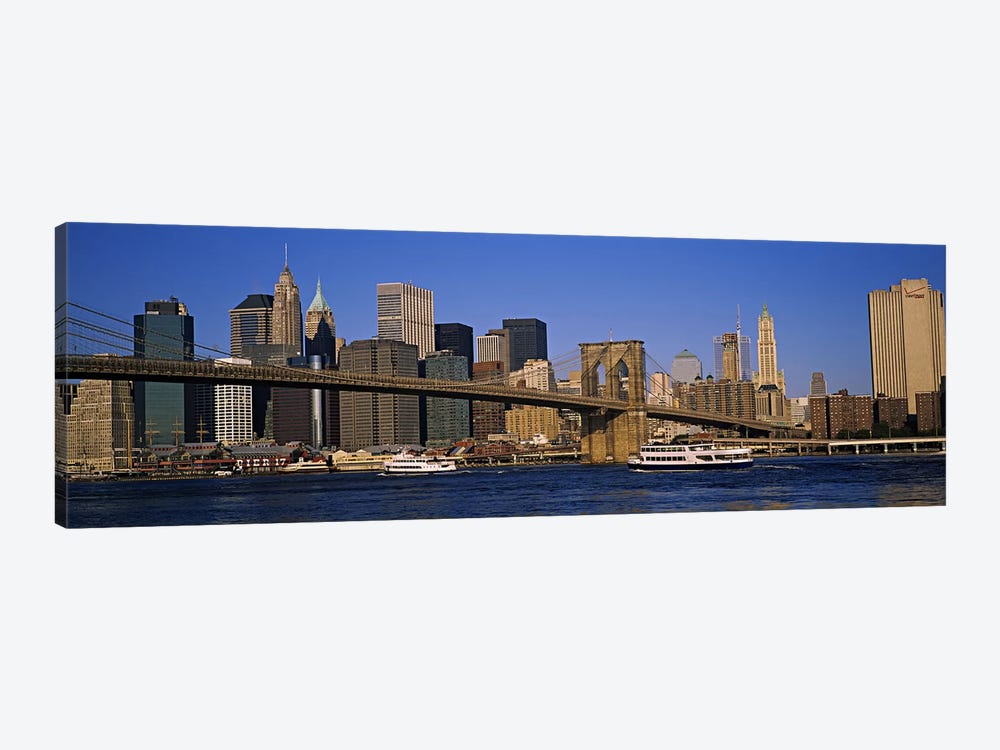 Brooklyn Bridge With Lower Manhattan' Skyline In The Background, New York City, New York, USA by Panoramic Images 1-piece Art Print