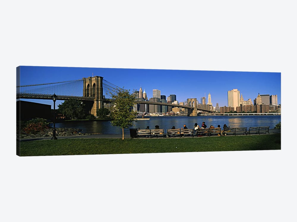 Lower Manhattan And The Brooklyn Bridge As Seen From Brooklyn Bridge Park, New York City, New York, USA by Panoramic Images 1-piece Art Print