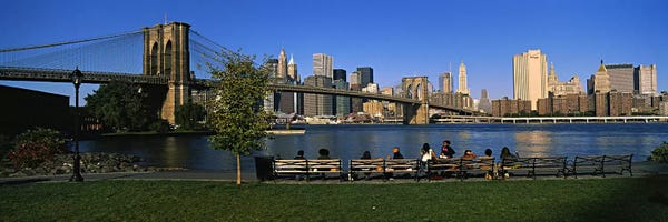 Famous Bridges: Lower Manhattan And The Brooklyn Bridge As Seen From Brooklyn Bridge Park, New York City, New York, USA by Panoramic Images