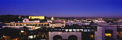 Nighttime Cityscape As Seen From The Hollywood Hills, Los Angeles County, California, USA by Panoramic Images framed canvas print
