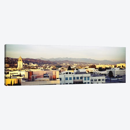 High angle view of a cityscape, San Gabriel Mountains, Hollywood Hills, Hollywood, City of Los Angeles, California, USA #3 Canvas Print #PIM5999} by Panoramic Images Canvas Wall Art