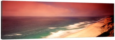 Overcast Coastal Landscape, San Mateo County, California, USA Canvas Art Print - Coastline Art
