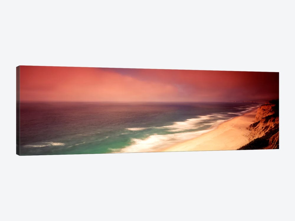Overcast Coastal Landscape, San Mateo County, California, USA by Panoramic Images 1-piece Canvas Art