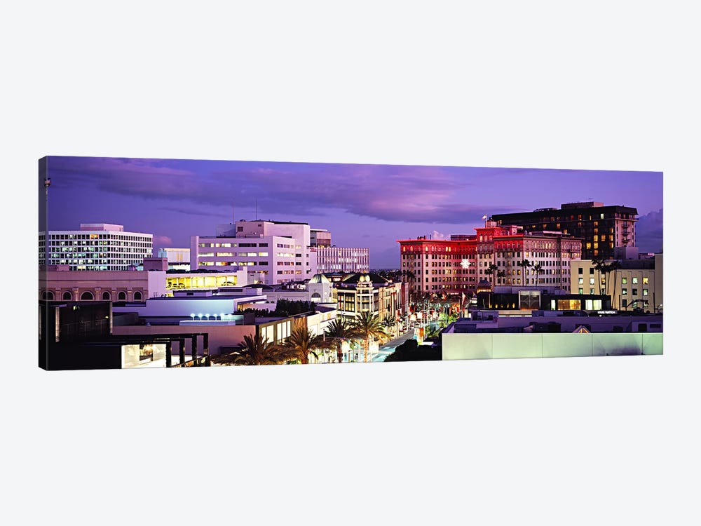 Evening View, Rodeo Drive, Beverly Hills, California, USA by Panoramic Images 1-piece Canvas Wall Art
