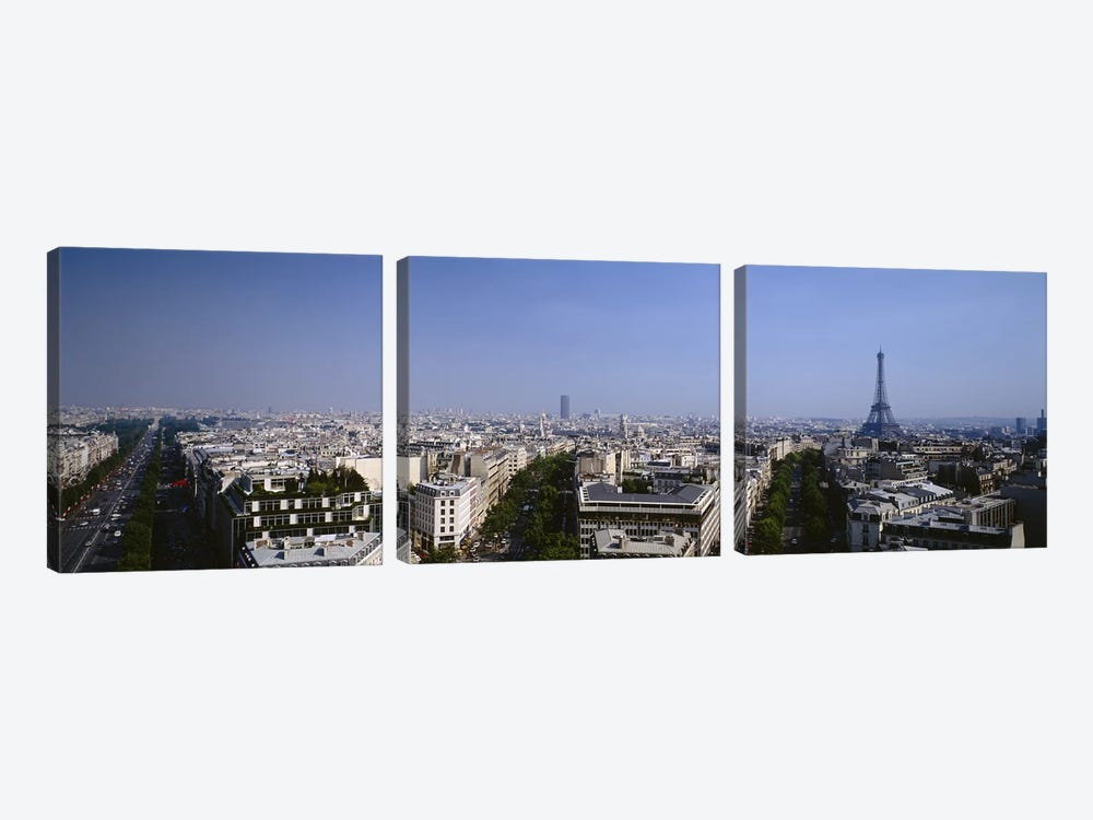High-Angle View, Paris, Ile-de-France, France by Panoramic Images 3-piece Canvas Wall Art