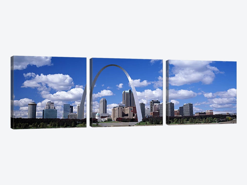 Gateway Arch & Downtown Skyline, St. Louis, Missouri, USA by Panoramic Images 3-piece Canvas Wall Art