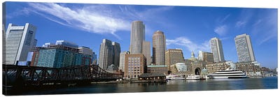 Skyscrapers at the waterfront, Boston, Massachusetts, USA Canvas Art Print - Massachusetts Art