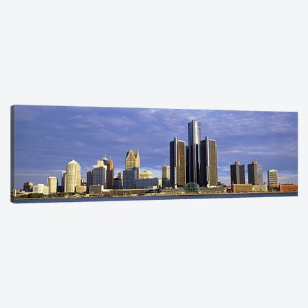 Skyscrapers at the waterfront, Detroit, Michigan, USA #2 Canvas Print #PIM6015} by Panoramic Images Canvas Wall Art