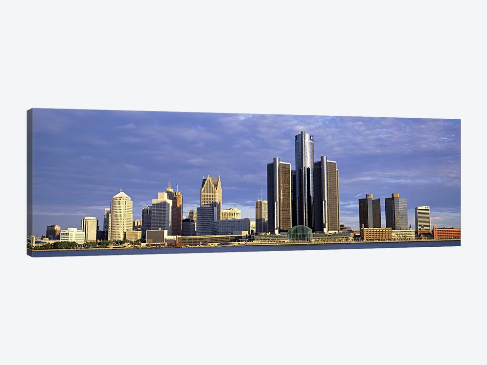 Skyscrapers at the waterfront, Detroit, Michigan, USA #2 by Panoramic Images 1-piece Canvas Artwork