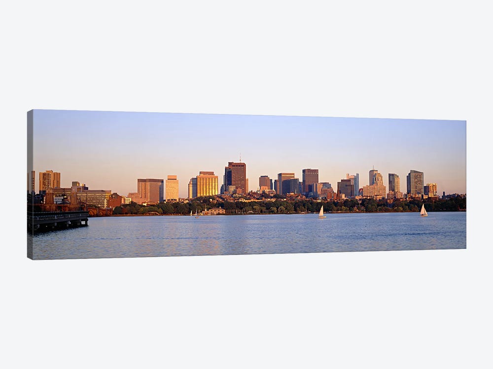 Skyscrapers at the waterfront, Boston, Massachusetts, USA by Panoramic Images 1-piece Canvas Print