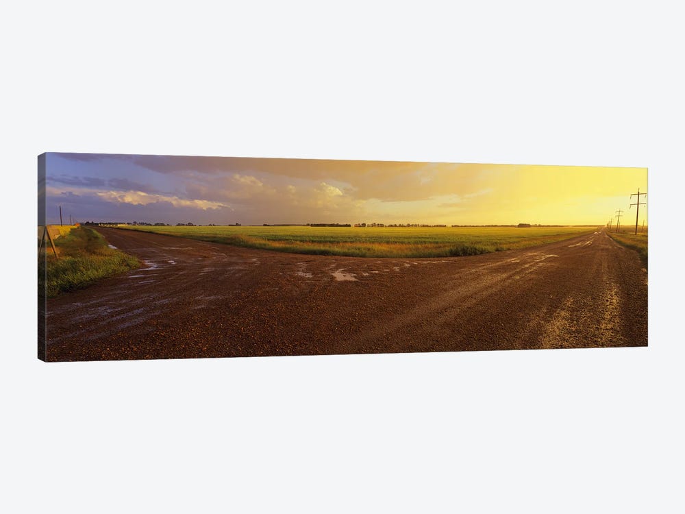 Cloudy Sunset Over A Country Landscape, Edmonton, Alberta, Canada by Panoramic Images 1-piece Canvas Art Print