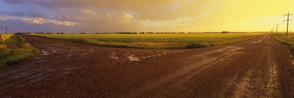 Cloudy Sunset Over A Country Landscape, Edmonton, Alberta, Canada