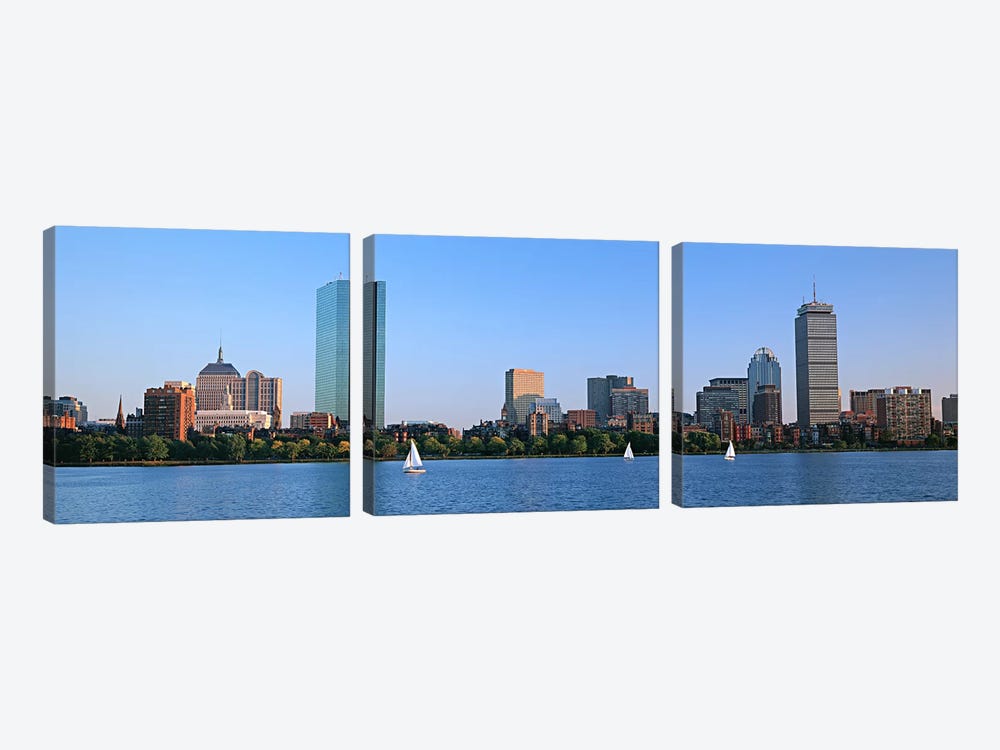 Buildings at the waterfront, Back Bay, Boston, Massachusetts, USA by Panoramic Images 3-piece Canvas Art Print