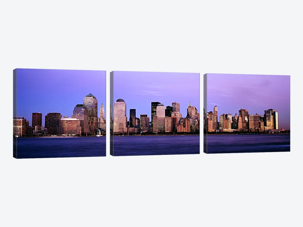Buildings at the waterfront, Manhattan, New York City, New York State, USA #2 by Panoramic Images 3-piece Canvas Artwork