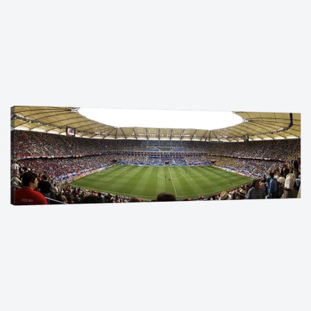 Crowd in a stadium to watch a soccer match, Hamburg, Germany Canvas Print #PIM6028} by Panoramic Images Canvas Artwork