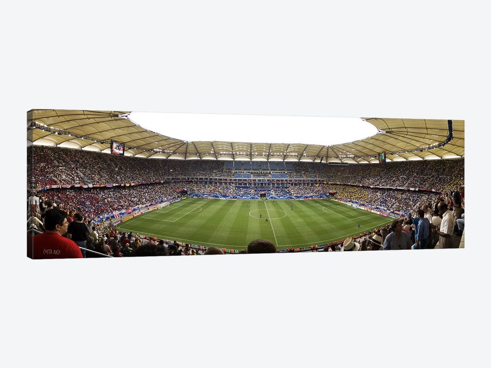 Crowd in a stadium to watch a soccer match, Hamburg, Germany by Panoramic Images 1-piece Canvas Art