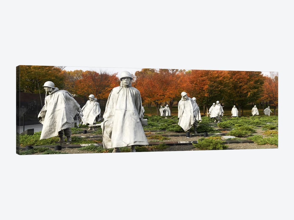Statues of army soldiers in a park, Korean War Memorial, Washington DC, USA by Panoramic Images 1-piece Canvas Print