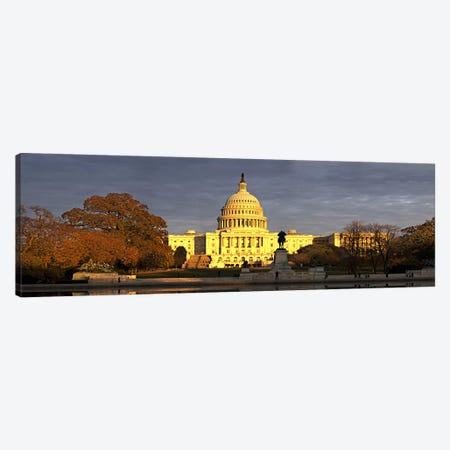 Pond in front of a government building, Capitol Building, Washington DC, USA Canvas Print #PIM6037} by Panoramic Images Canvas Art
