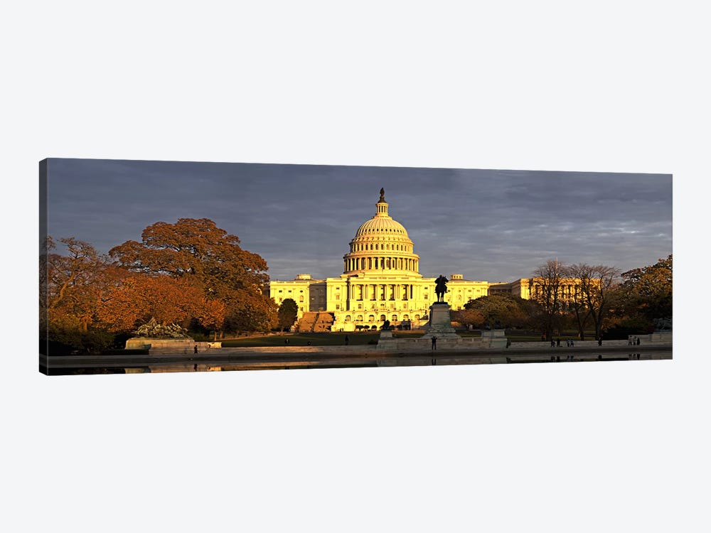 Pond in front of a government building, Capitol Building, Washington DC, USA by Panoramic Images 1-piece Canvas Art