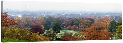 High angle view of a cemetery, Arlington National Cemetery, Washington DC, USA Canvas Art Print