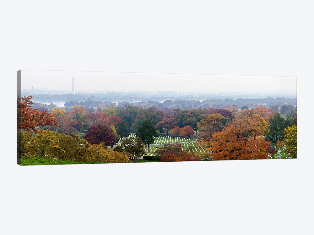 High angle view of a cemetery, Arlington National Cemetery, Washington DC, USA by Panoramic Images 1-piece Canvas Print