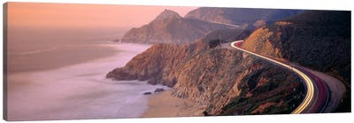 Dusk Highway 1 Pacific Coast CA USA Canvas Art Print - Cliff Art