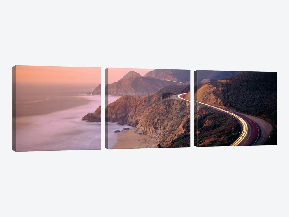 Dusk Highway 1 Pacific Coast CA USA by Panoramic Images 3-piece Canvas Art Print