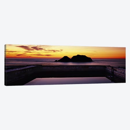 Silhouette of islands in the ocean, Sutro Baths, San Francisco, California, USA Canvas Print #PIM6043} by Panoramic Images Canvas Art