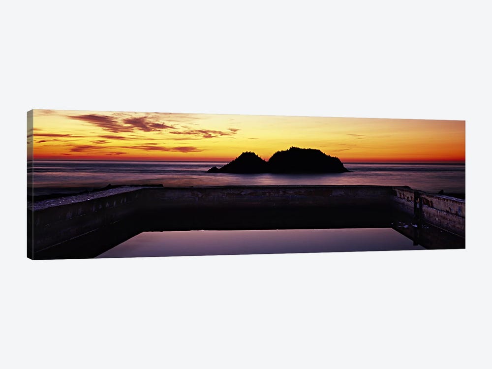 Silhouette of islands in the ocean, Sutro Baths, San Francisco, California, USA by Panoramic Images 1-piece Art Print