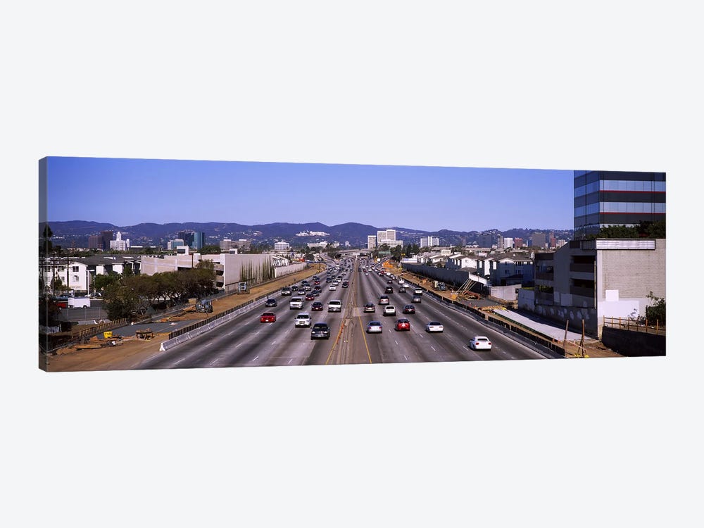 High angle view of cars on the road, 405 Freeway, City of Los Angeles, California, USA by Panoramic Images 1-piece Canvas Wall Art
