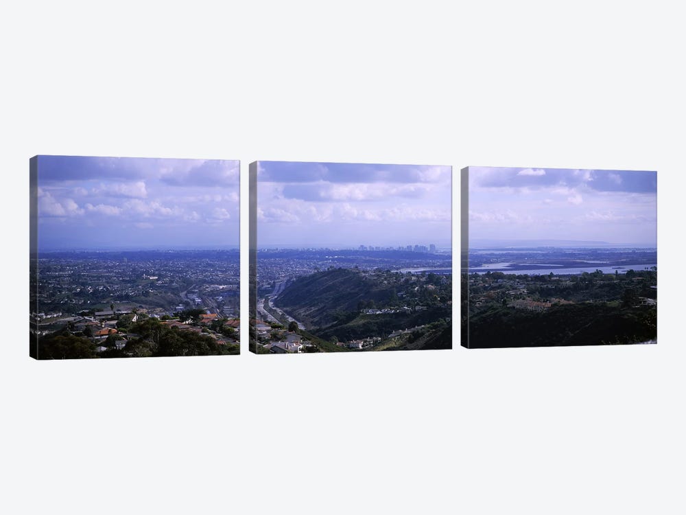 High angle view of a bridge, Coronado Bridge, San Diego, California, USA by Panoramic Images 3-piece Canvas Print