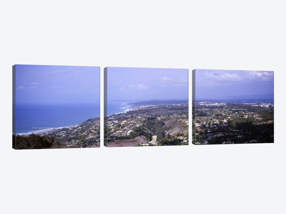 High angle view of buildings on a hillLa Jolla, Pacific Ocean, San Diego, California, USA by Panoramic Images 3-piece Canvas Art Print