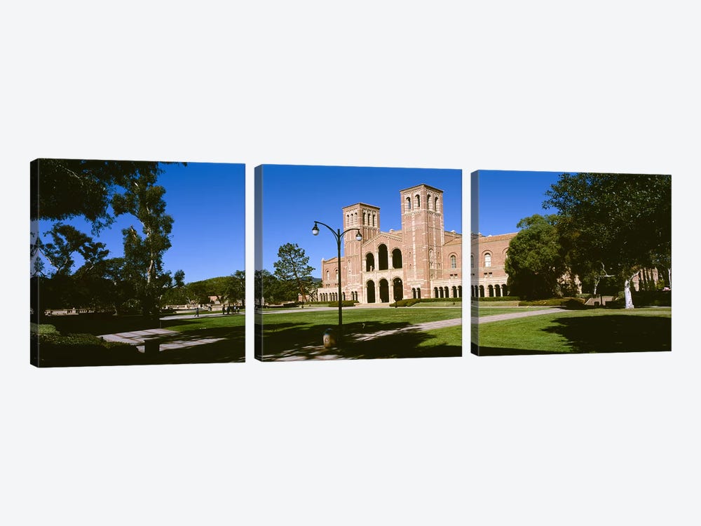 Facade of a buildingRoyce Hall, City of Los Angeles, California, USA by Panoramic Images 3-piece Canvas Art Print