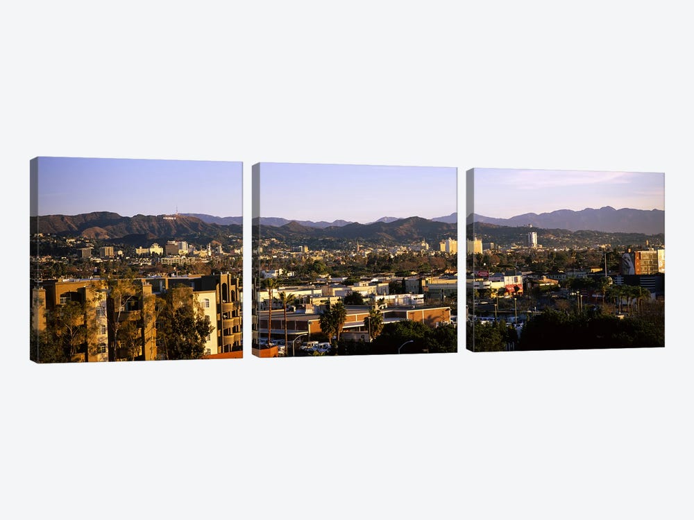 High angle view of buildings in a cityHollywood, City of Los Angeles, California, USA by Panoramic Images 3-piece Canvas Art